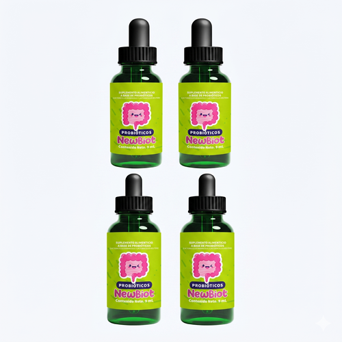 4 Pack NewBiot | Probióticos para Niños | Lactobacillus Reuteri y Rhamnosus - PEDYA PHARMA