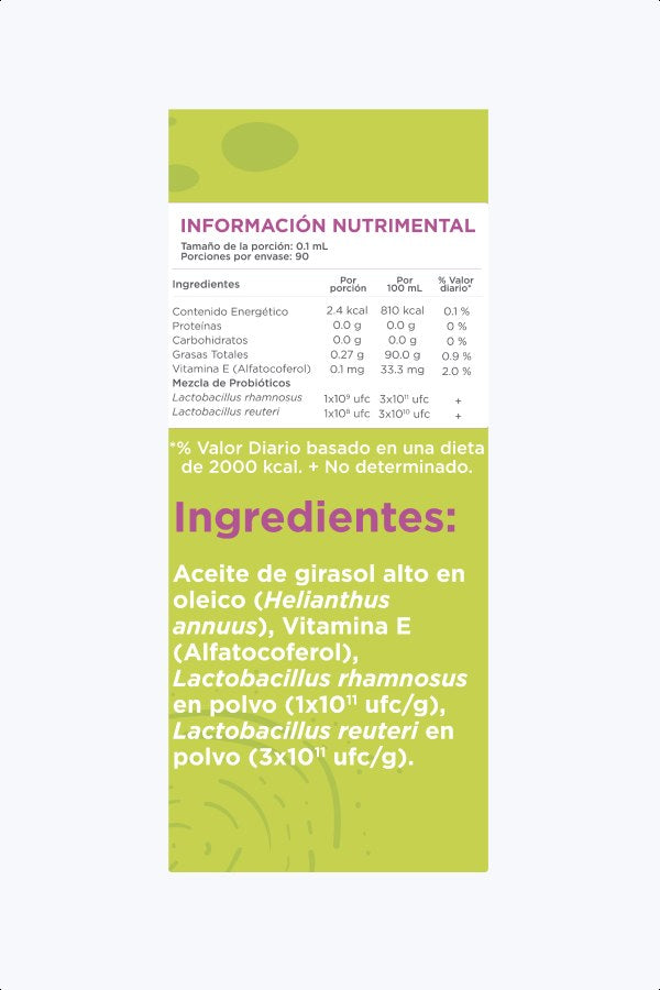 Información nutrimental e ingredientes de NewBiot
